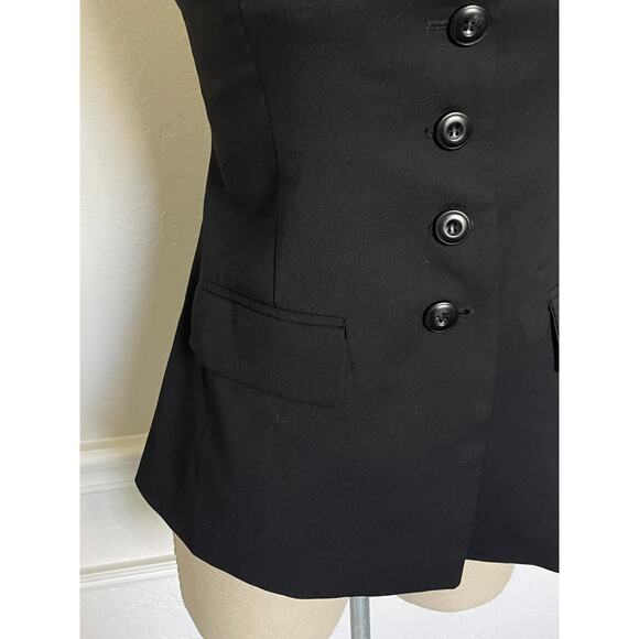 Pixie Market Black Vest Strapless Button Top - Picture 8 of 10